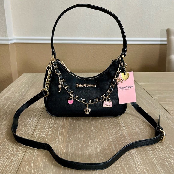 NWT Juicy Couture Princess Charming Black Shoulder Crossbody Bag Wallet VIRAL - Picture 4 of 15